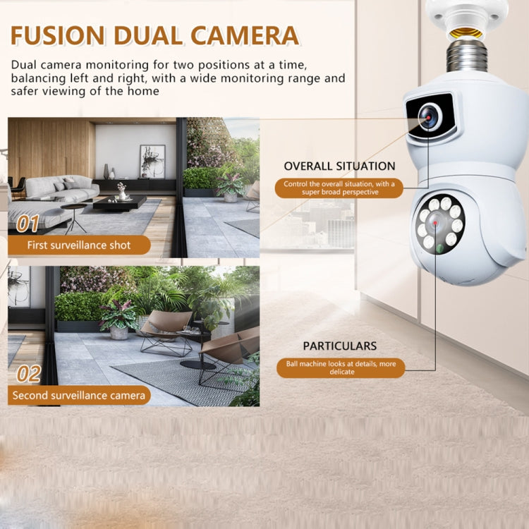 DP41 Bulb-type Dual-lens Motion Tracking Smart Camera Supports Voice Intercom, DP41 (White), DP41 (Black) DP41 Bulb-type Dual-lens Motion Tracking Smart Camera Supports Voice Intercom, DP41 (White), DP41 (Black)